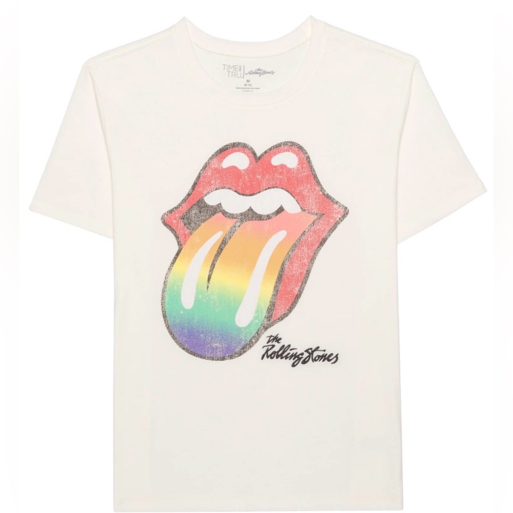Time and Tru Women’s White Rolling Stones Graphic Tee